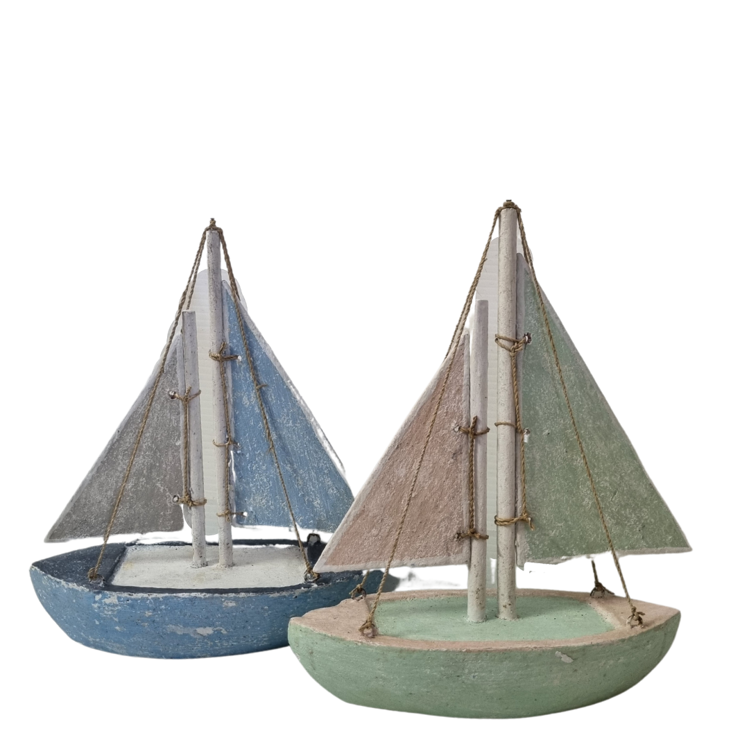 Wooden Sail Boat Rustic Finish CLASSIC