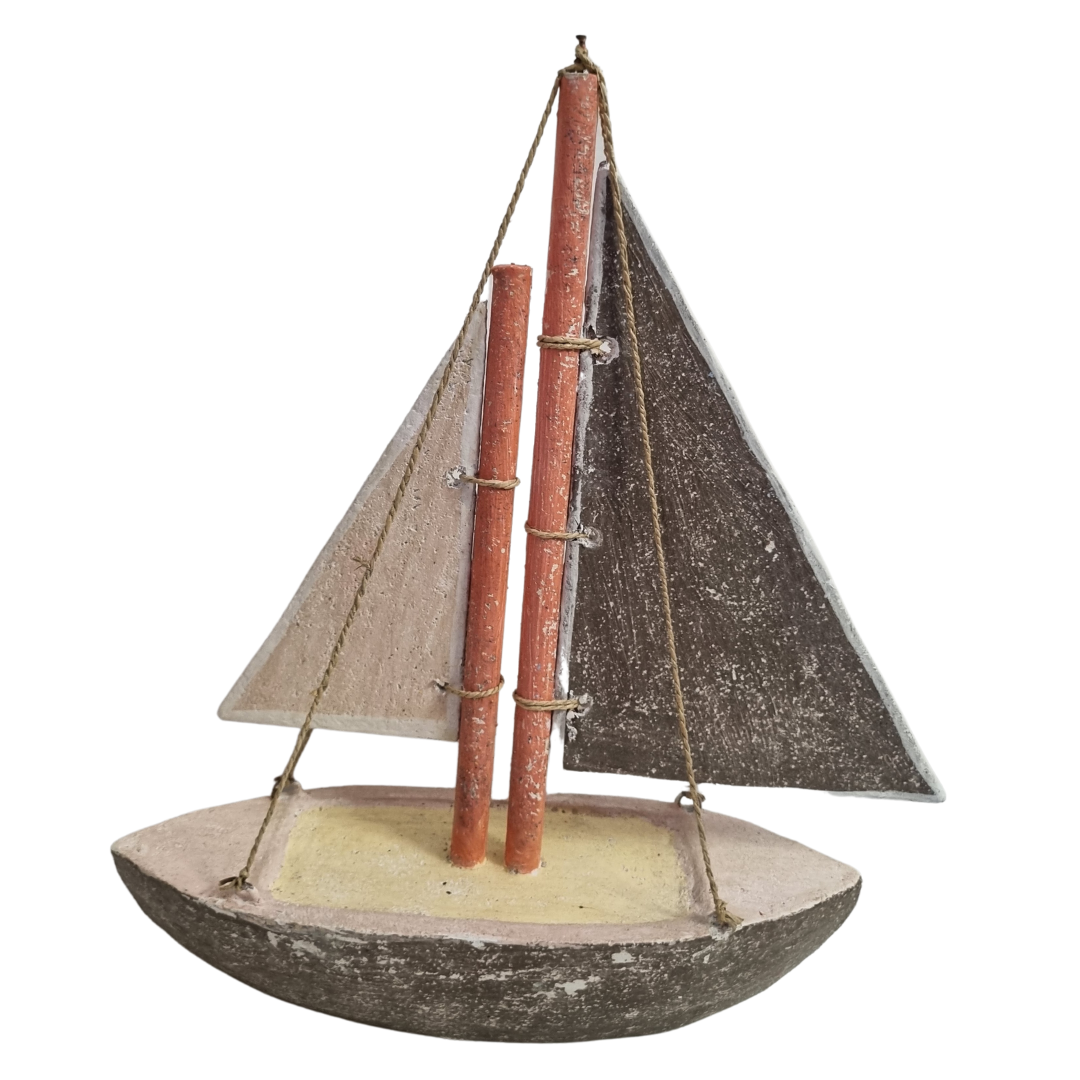 Wooden Sail Boat Rustic Finish CLASSIC