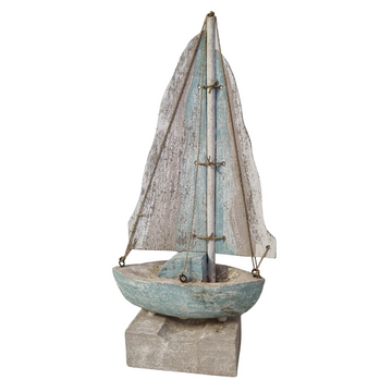 Wooden Sail Boat Rustic Finish