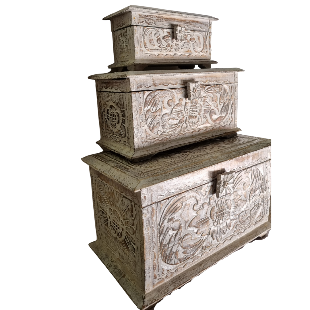 Balinese Style Wooden Box Carving 