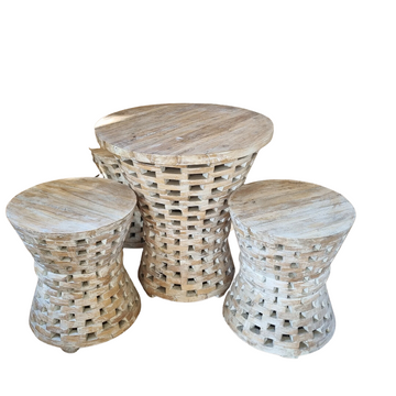 Elegant Mosaic Table Set Teak Design