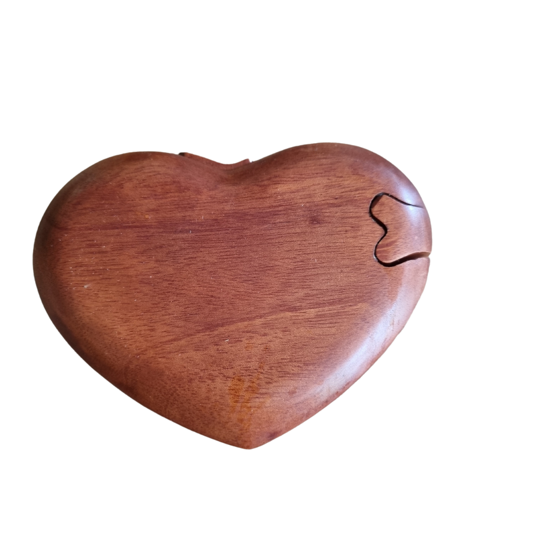 Secret Wooden Puzzle Box Heart