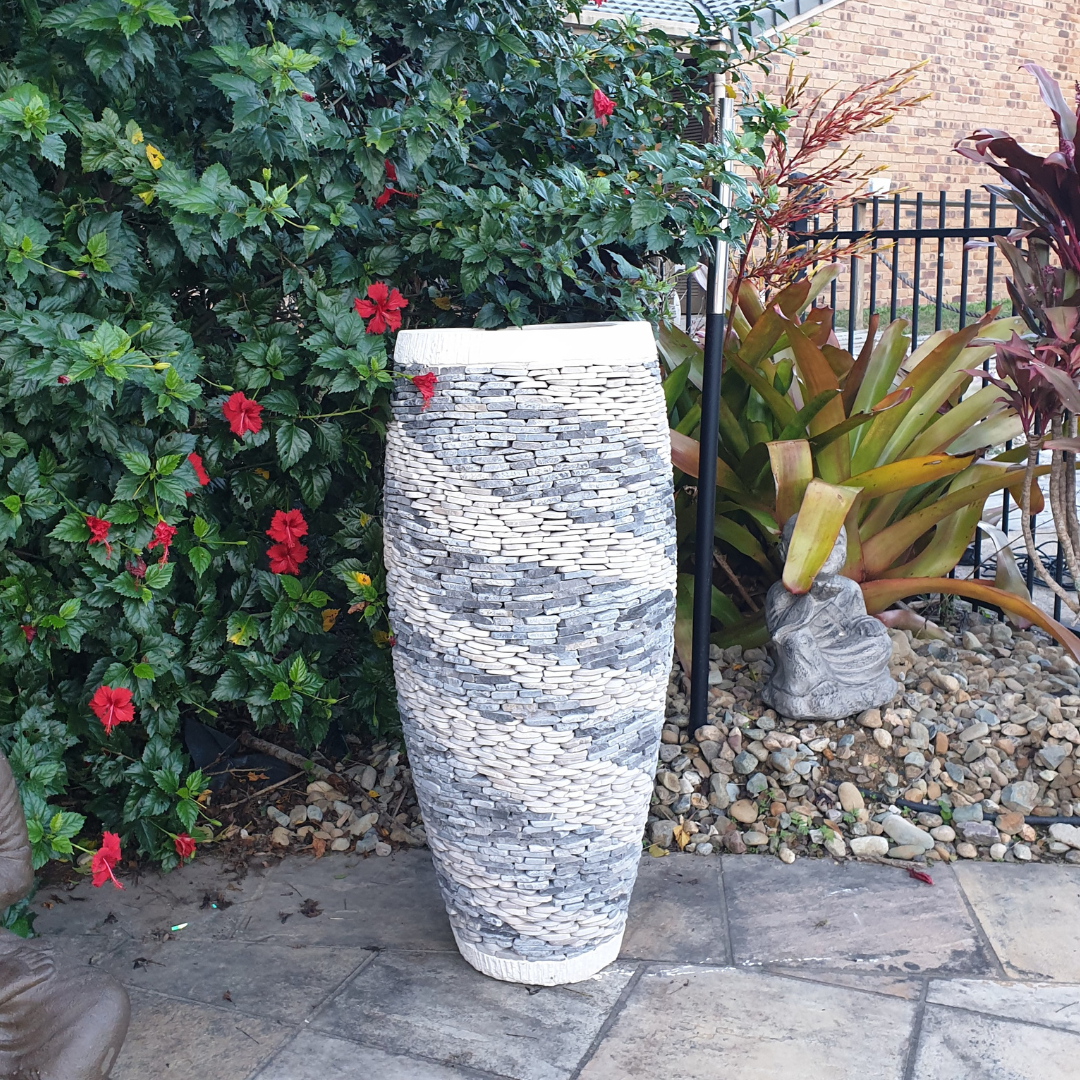 Marble and Pebble Balinese Style Garden Pot