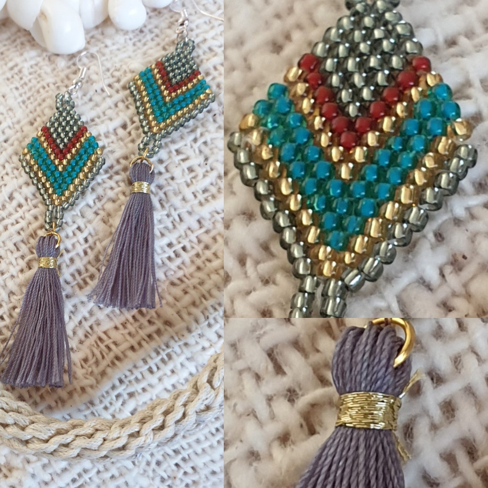 Earings Tassels and Beads