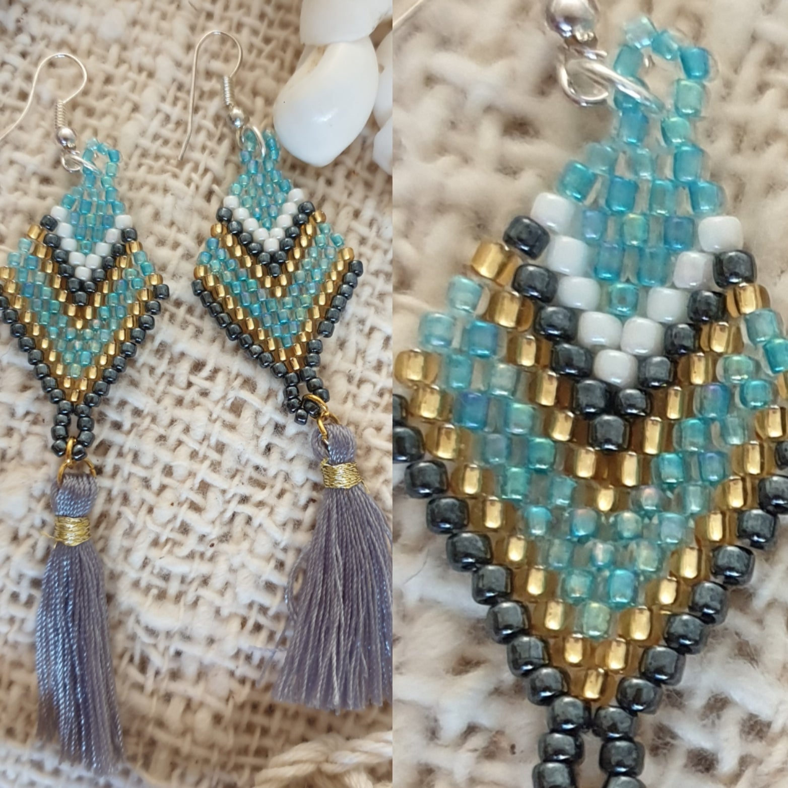 Earings Tassels and Beads