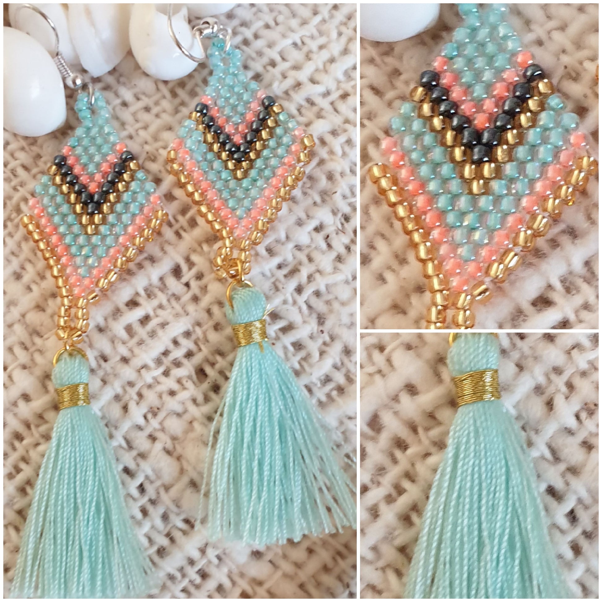 Earings Tassels and Beads