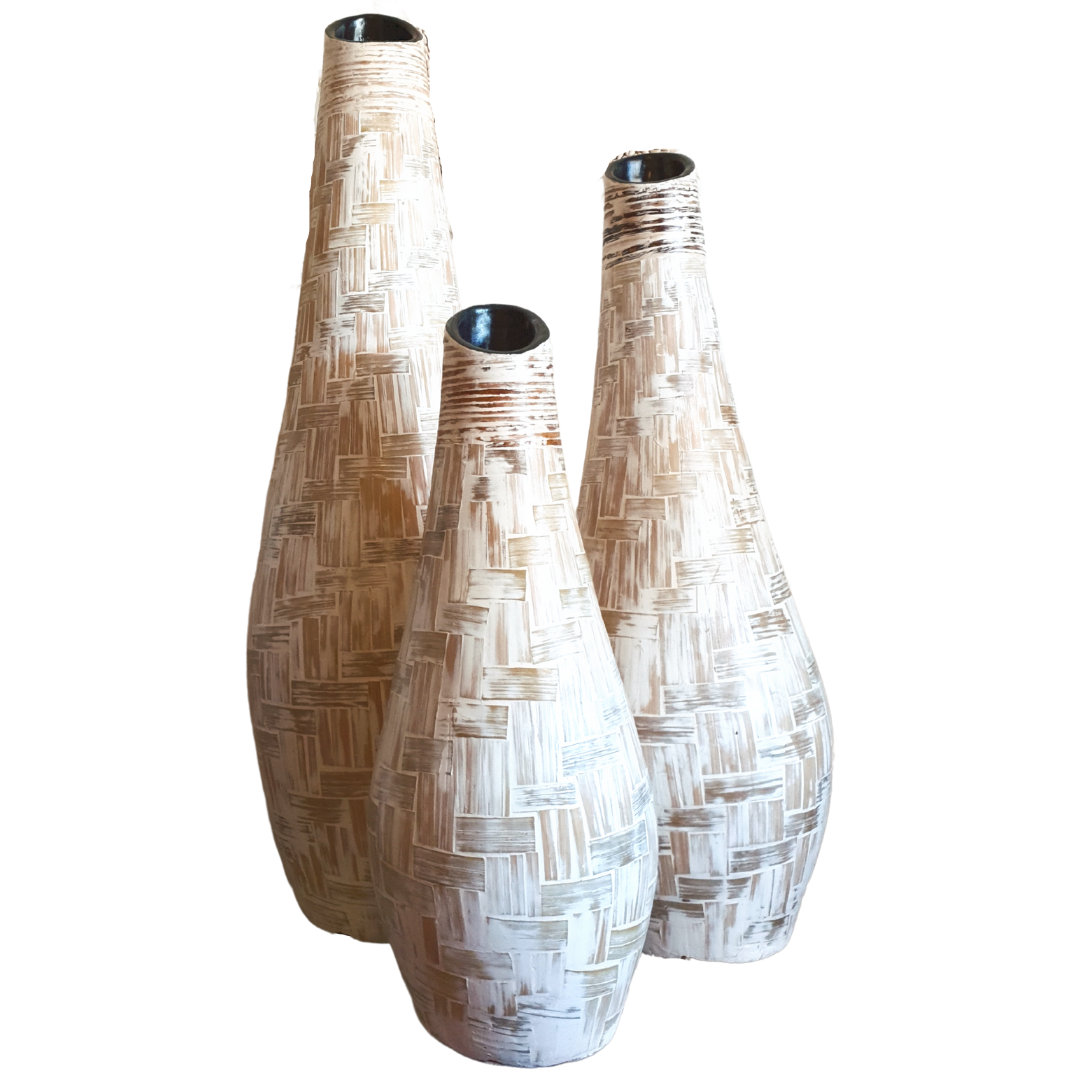 Flute Ceramic Vase Natural Tones