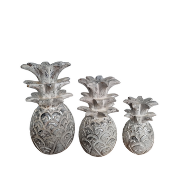 Pineapple Décor Silver Wash