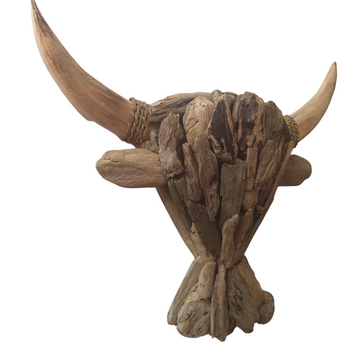 Driftwood Art Buffalo Head