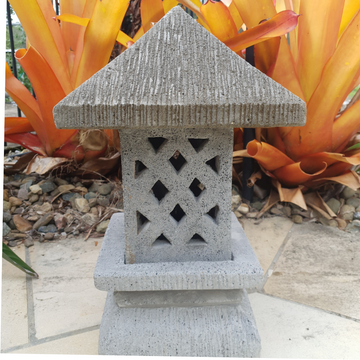 Garden Lantern Gray Concrete