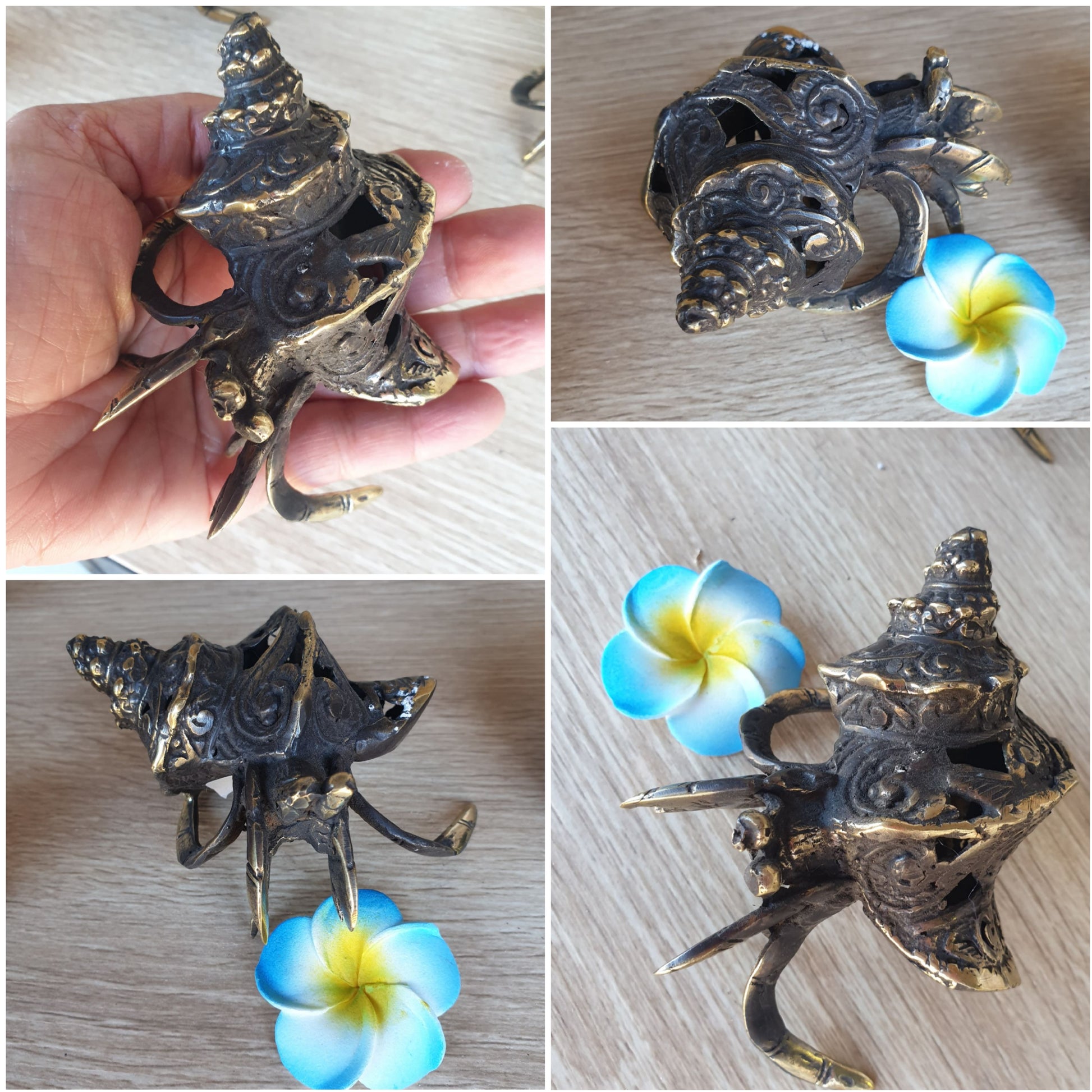 decorative brass hermit crab