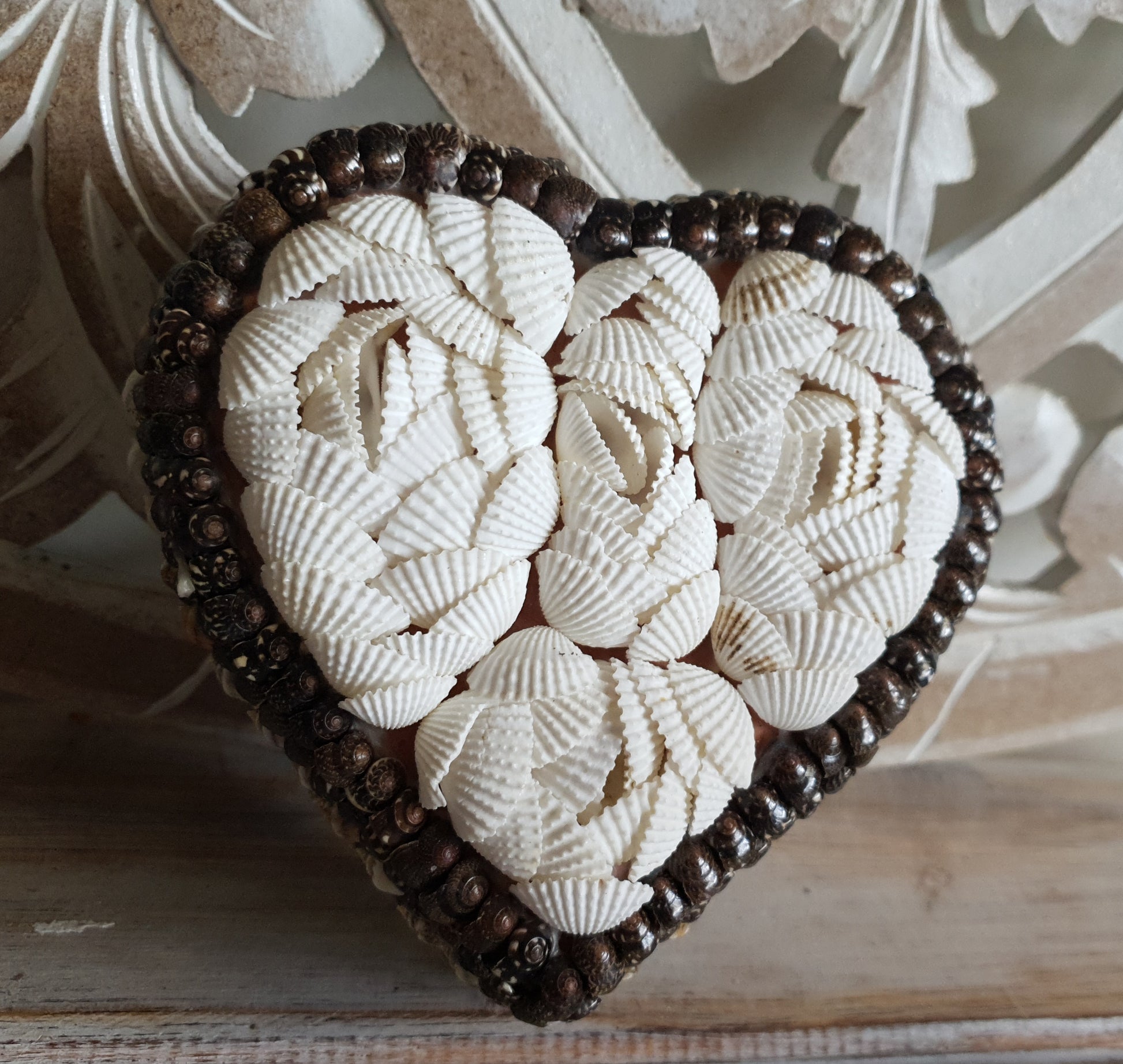 Heart Shaped Shell Trinket Boxes