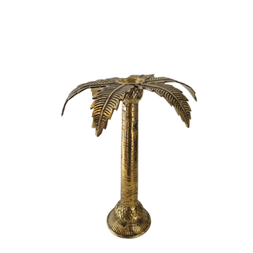 Palm Tree Brass Candle Holders