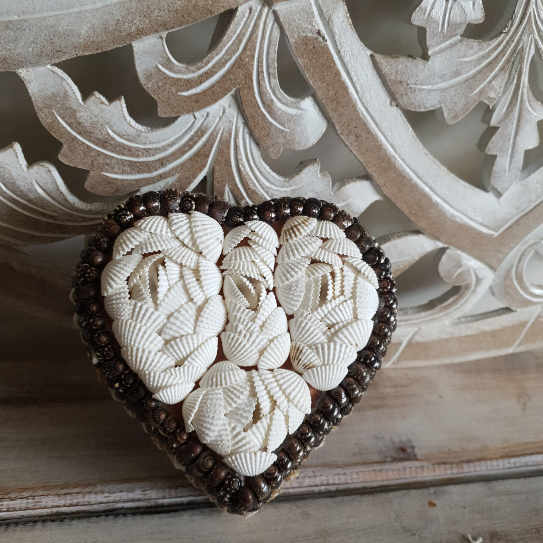 Heart Shaped Shell Trinket Boxes