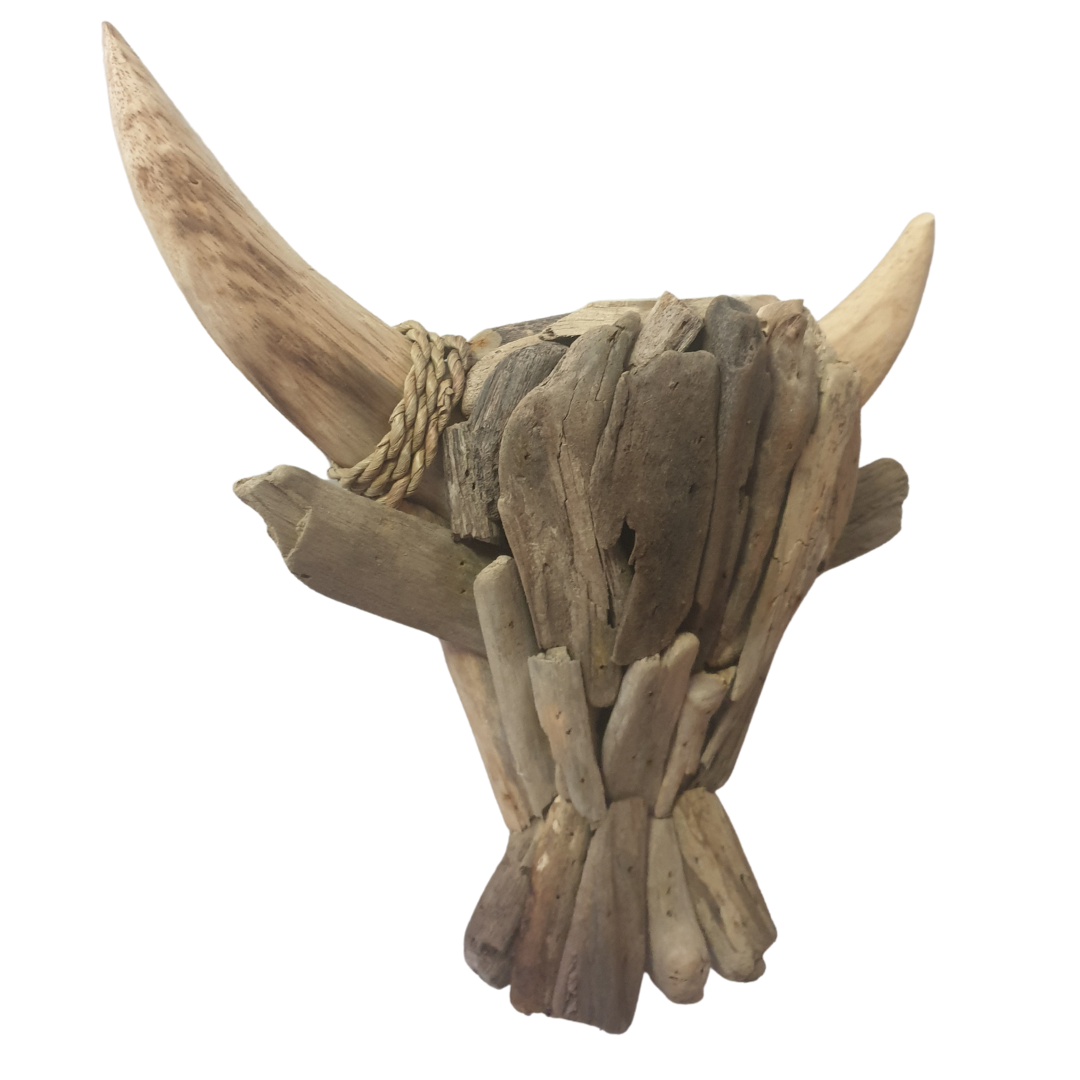 Driftwood Art Buffalo Hea