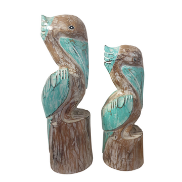 Pelican Statues Wooden Decor