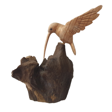 Wooden Humming Bird Carving