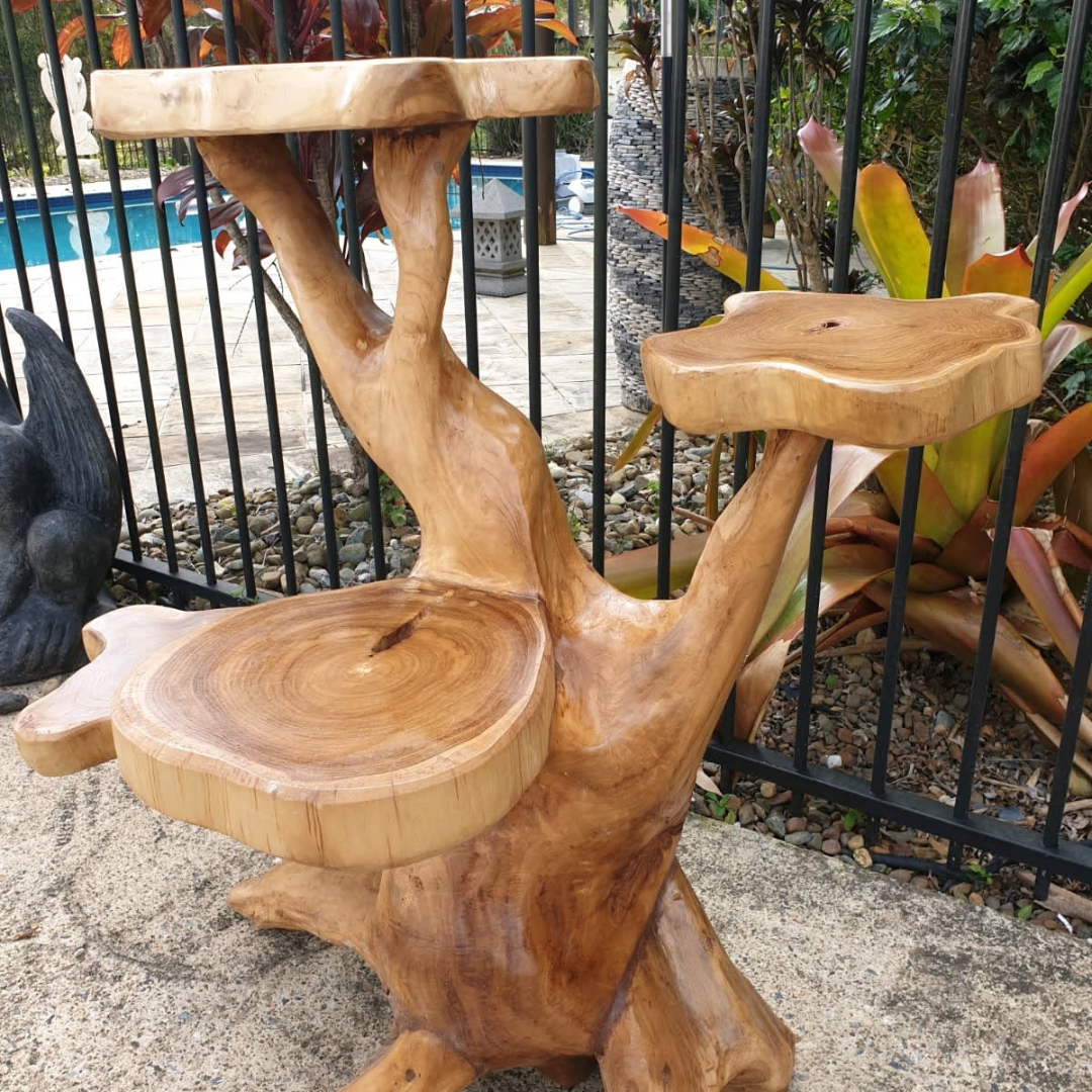 Teak Root Wood Plant Stand Furniture