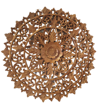 Balinese Lotus Flower Wooden Carving