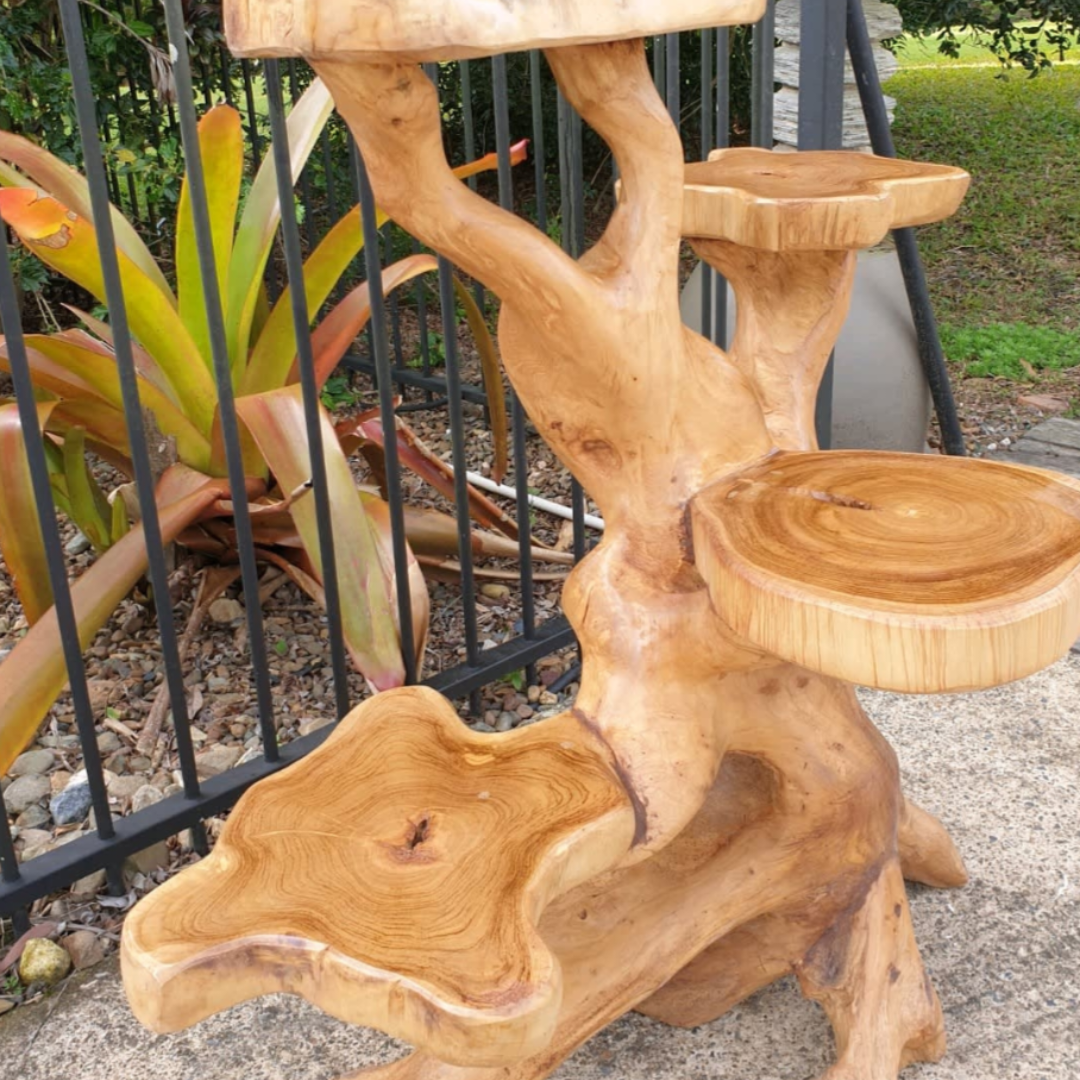 Teak Root Wood Plant Stand Furniture