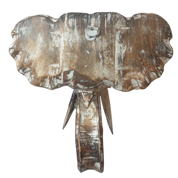 Elephant Head Wall Art Brown Wash 