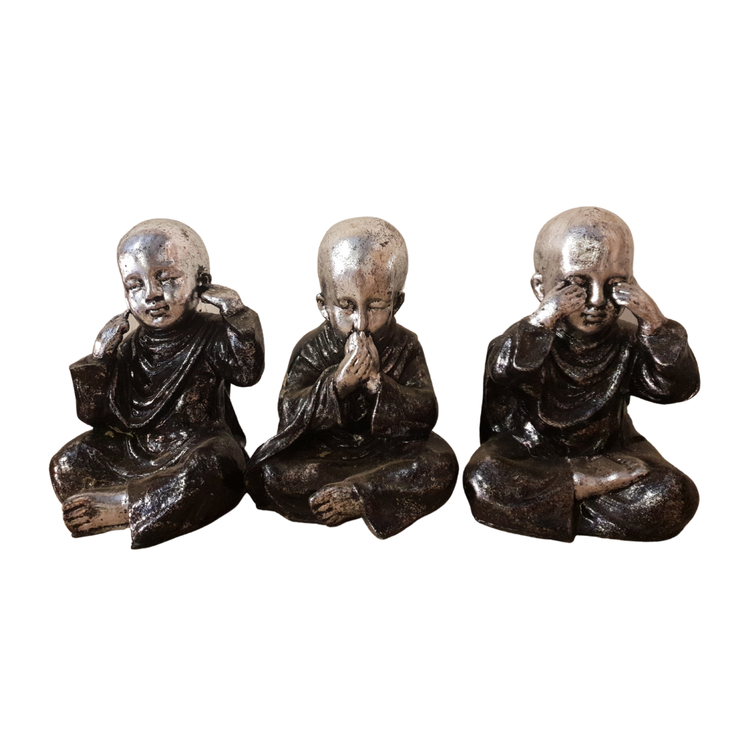 Wise Buddha Monk Set Black