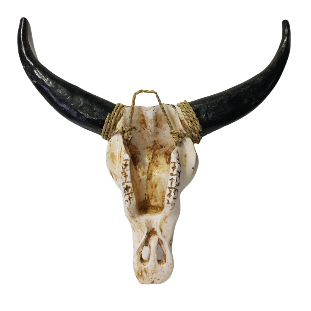 Resin Boho Cow- Bull Skull