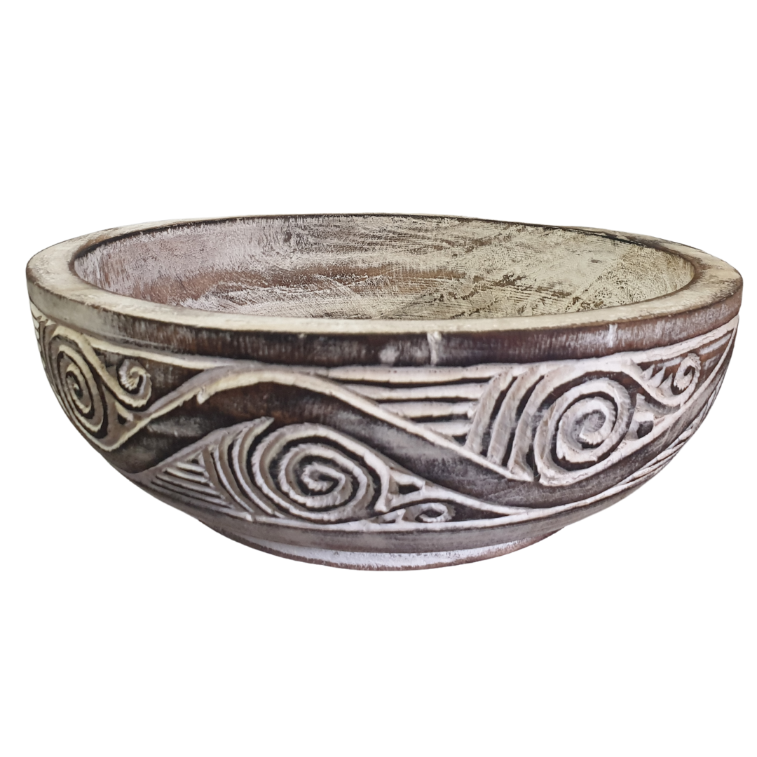 Tribal Carved Wooden Bowl