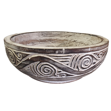 Tribal Carved Wooden Bowl