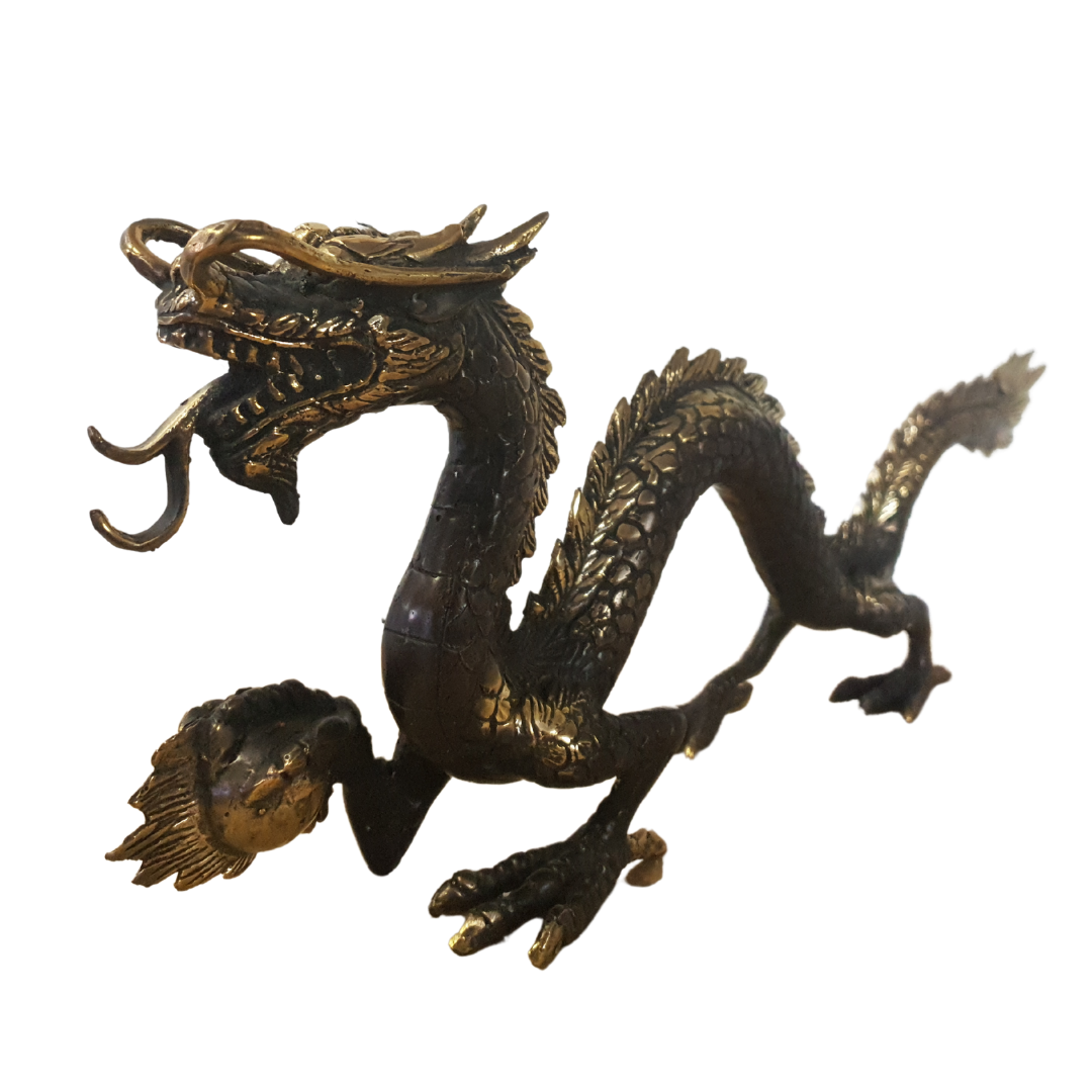 Antique Brass Dragon Figurine