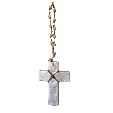 White Cross Made from Capiz Shell