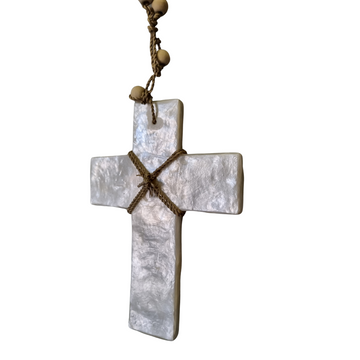 White Cross Made from Capiz Shell