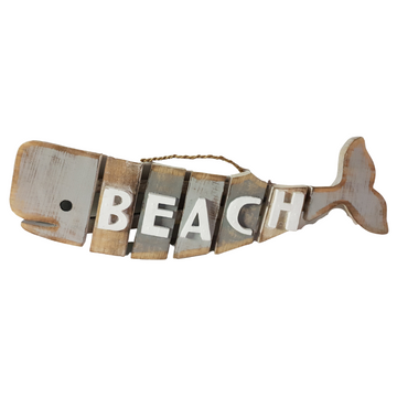 Beach Whale Wall Art Sign