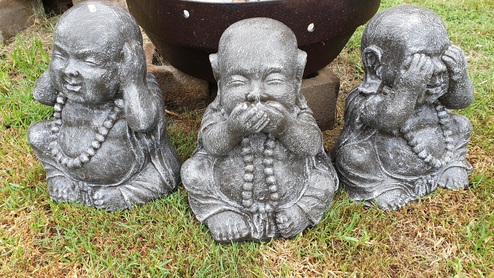 Three Wise Buddha Garden Statues