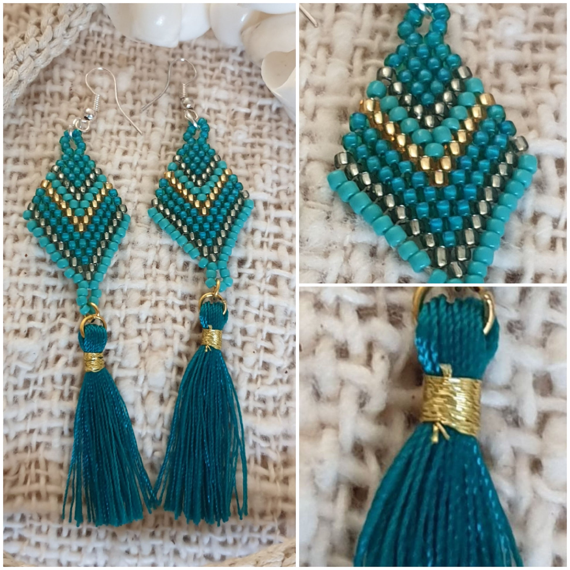 Earings Tassels and Beads