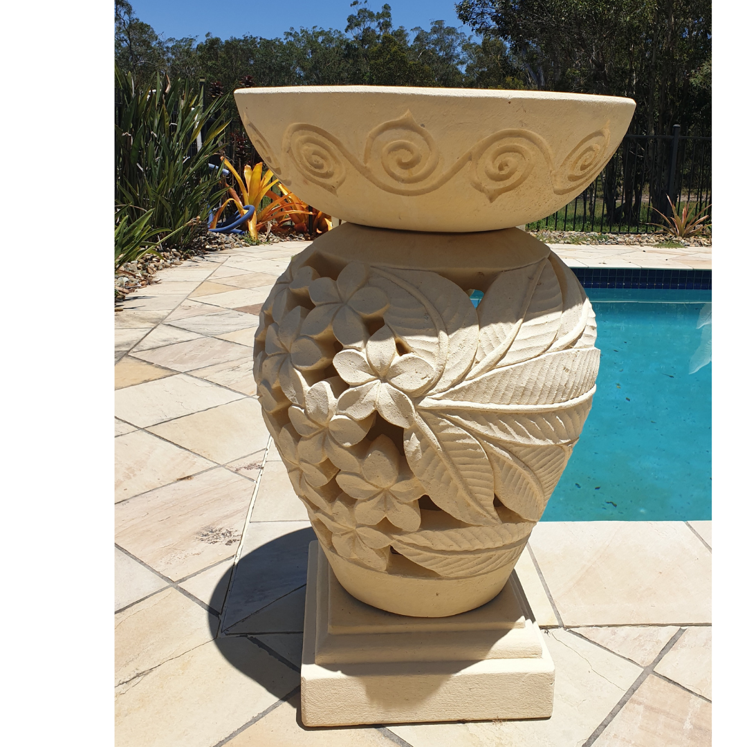 Garden Planter - Birdbath Frangipani Design