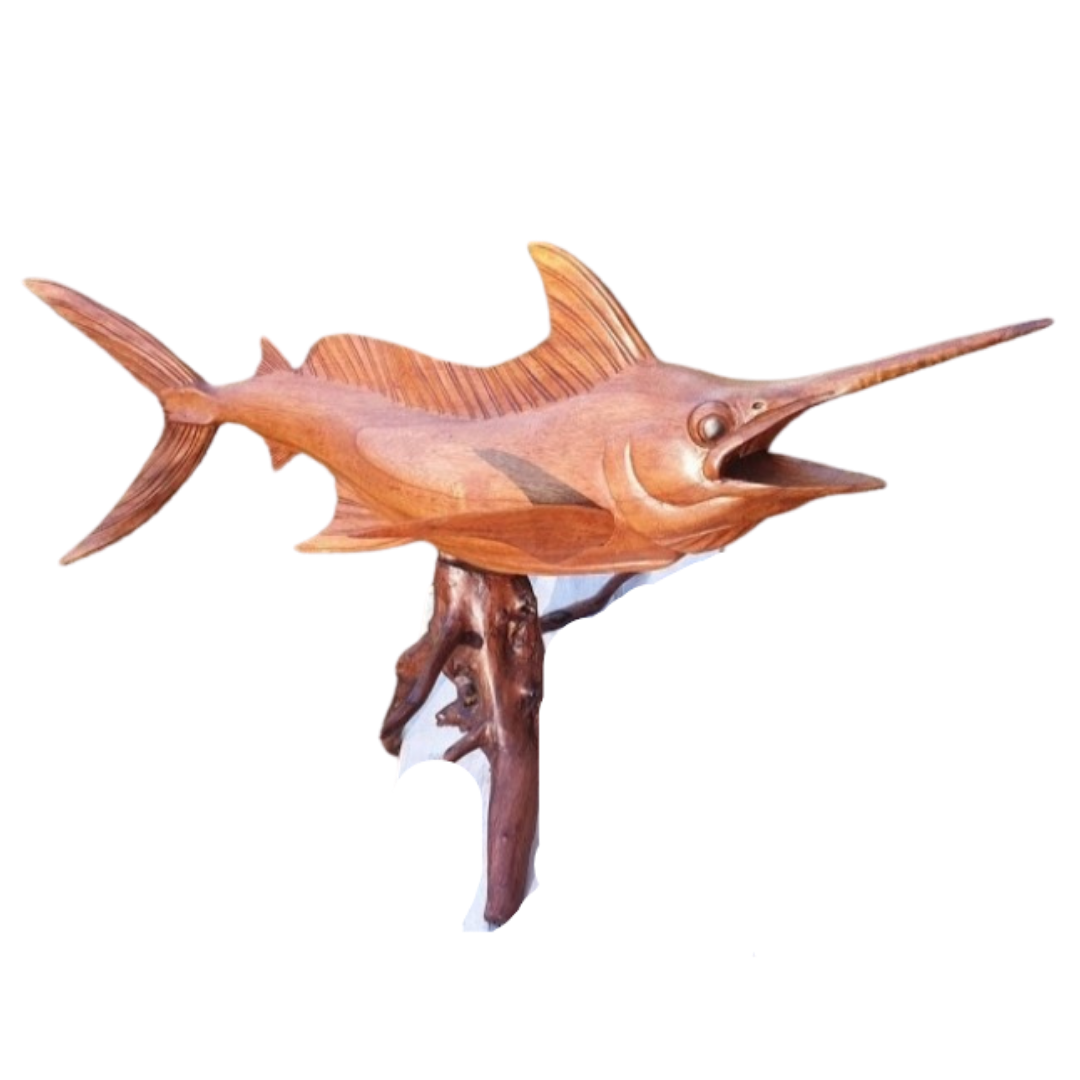 Marlin Fish Wooden Carving