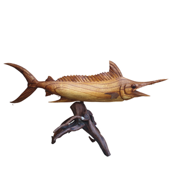 Wooden Carved Marlin Fish 60cm