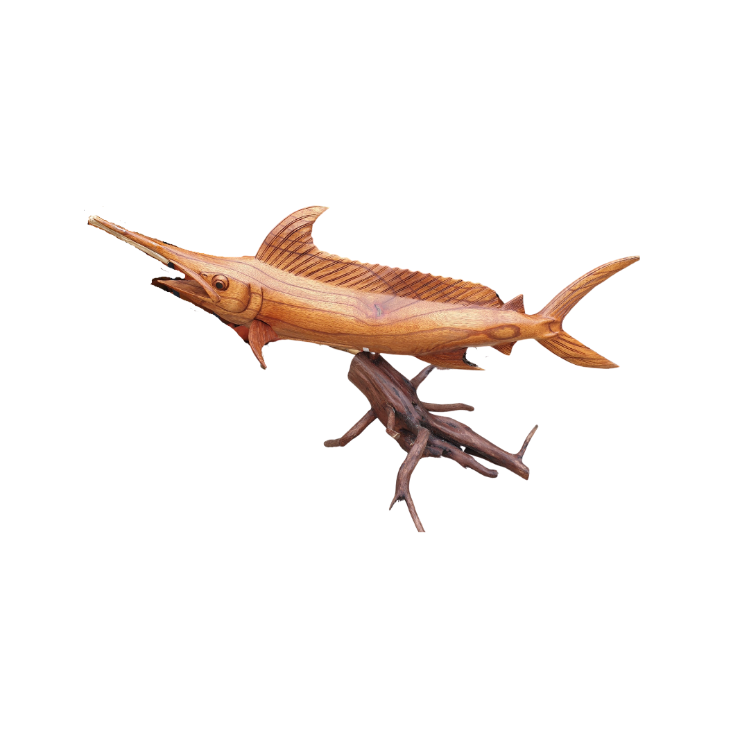 Wooden Carved Marlin Fish 60cm