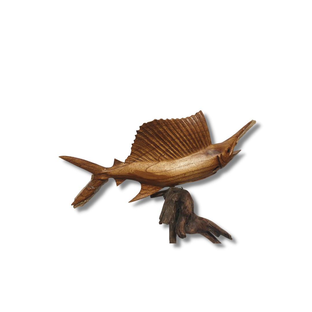 Wooden Sail Fish Carving 