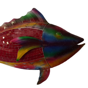 Tuna Mosaic Red Metal Wall Art