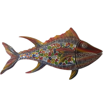 Mosiac Tuna Fish Metal Art Multi