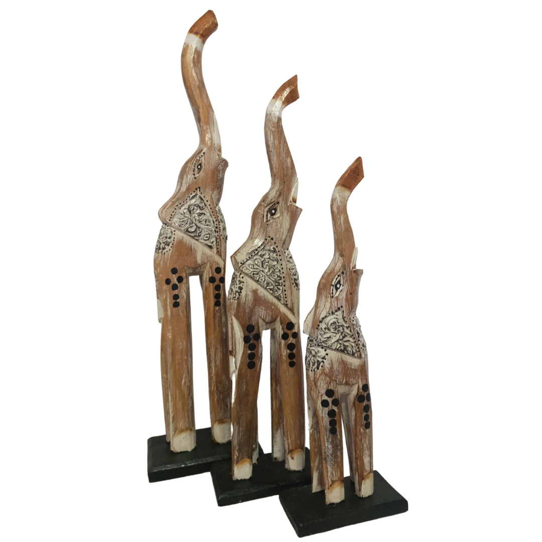 Handcrafted Elephant Wooden Statues