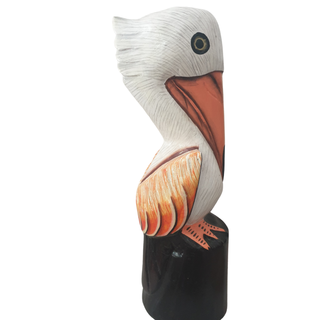 Wooden Pelican Statues SMALL