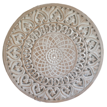 Round Spiral Design Wall Carving