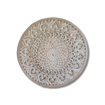 Round Spiral Design Wall Carving