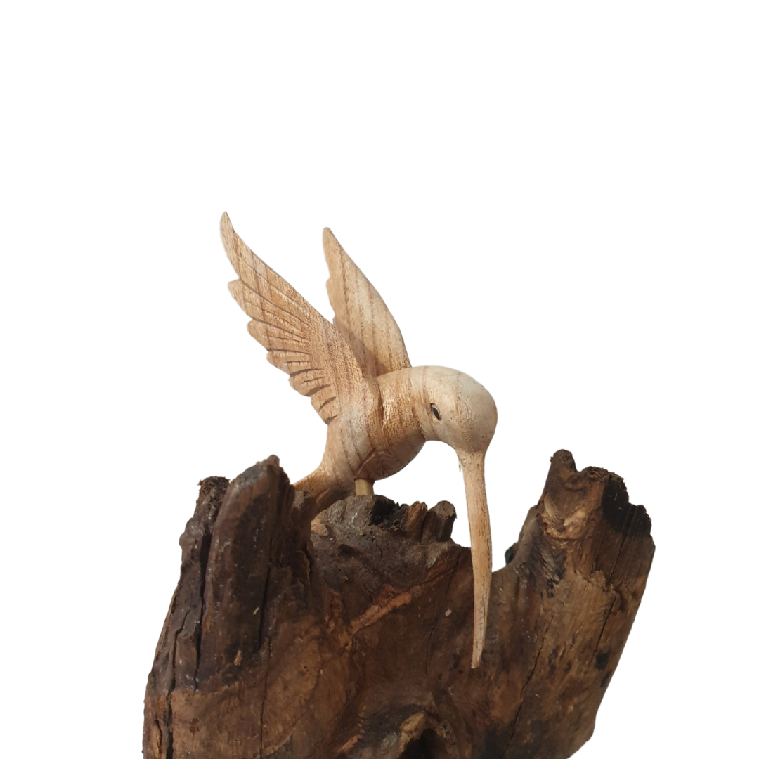 Wooden Humming Bird Carving