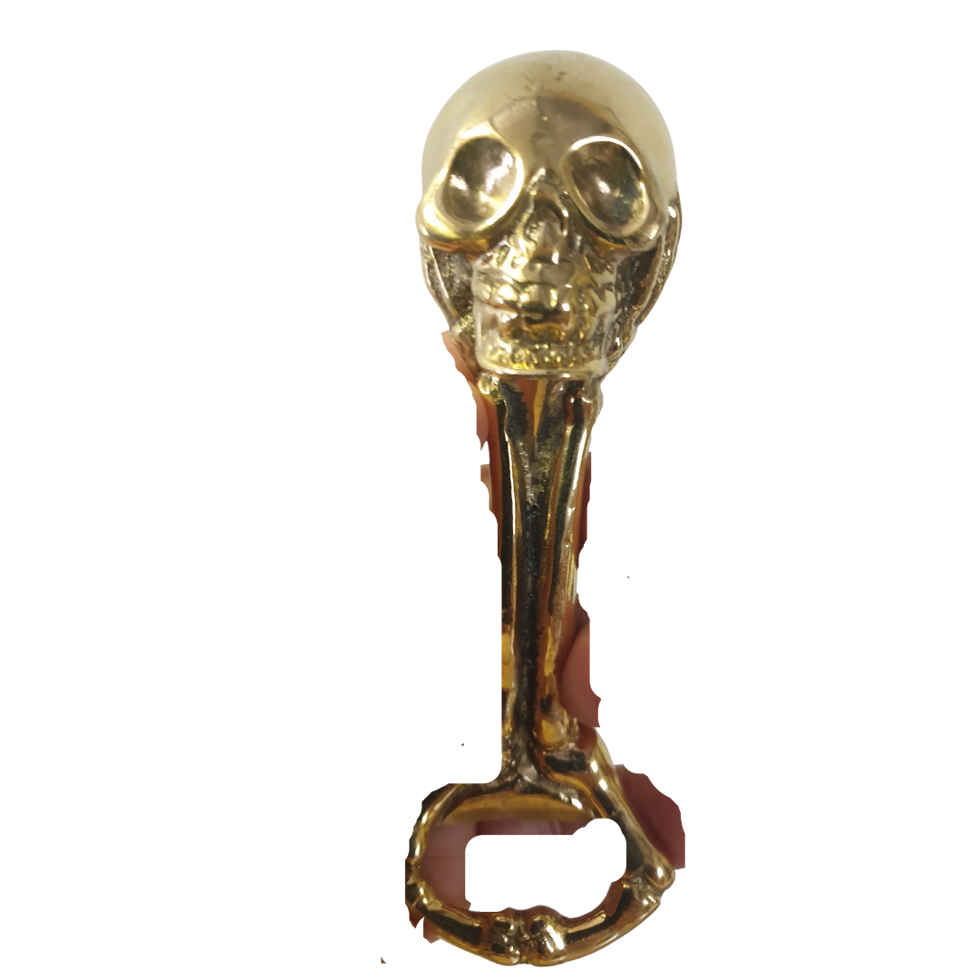 skull bottle opener brass