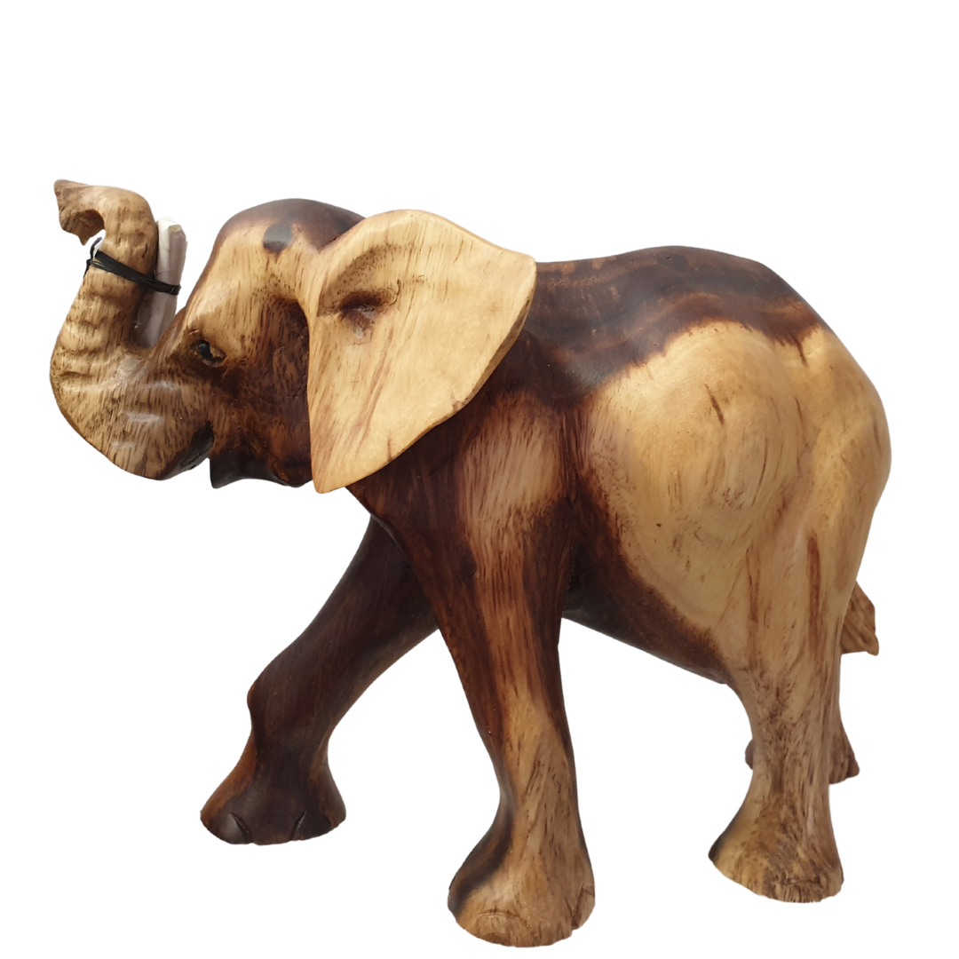 Two-Tone Majestic Wooden Elephant