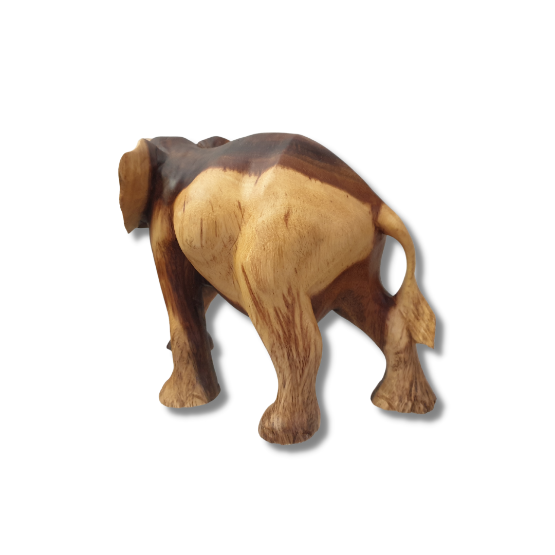 Two-Tone Majestic Wooden Elephant